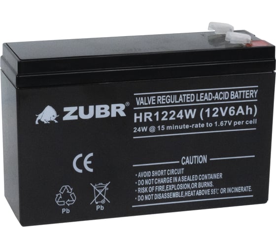Изображение товара Аккумуляторная батарея ZUBR HR12-24W 12V6Ah HR12-24W(ZUBR)