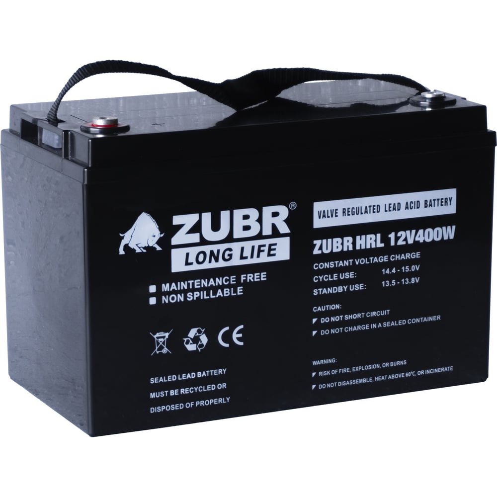 Изображение товара Аккумуляторная батарея ZUBR HRL12-400W 12 В 110 Ач AGM Китай