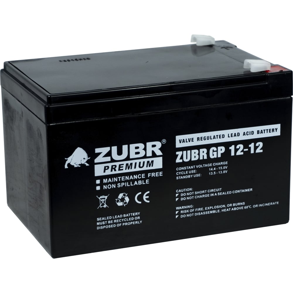Изображение товара Аккумуляторная батарея ZUBR GP 12V 12Ah AGM 100 мм х 151 мм х 98 мм
