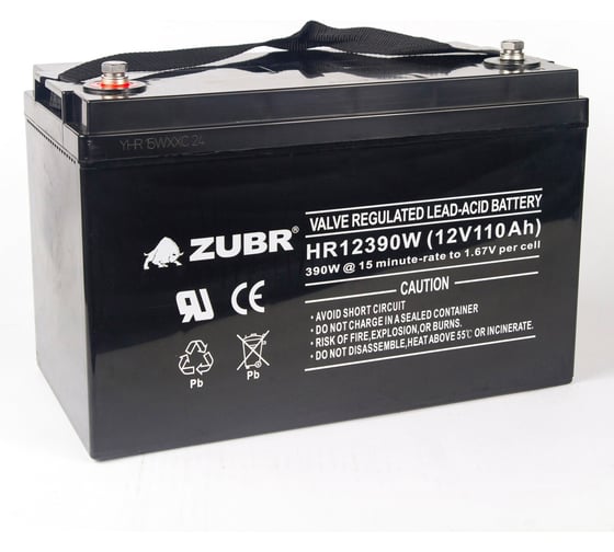 Изображение товара Аккумуляторная батарея ZUBR HR12-390W 12V110Ah, Вьетнам HR12-390W(ZUBR)