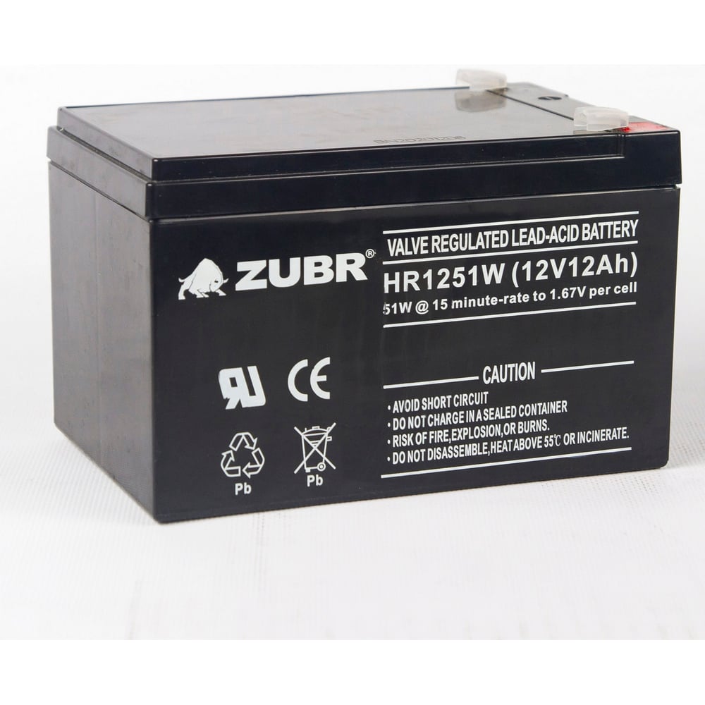 Изображение товара Аккумуляторная батарея ZUBR HR12-51W 12V12Ah