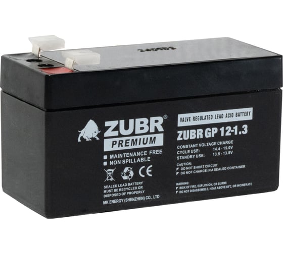 Изображение товара Аккумуляторная батарея ZUBR GP 12V 1.3Ah, Китай GP12-1.3(ZUBR)