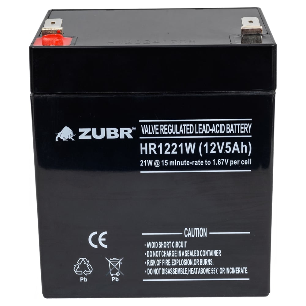 Изображение товара Аккумуляторная батарея ZUBR HR12-21W 12V 5Ah AGM