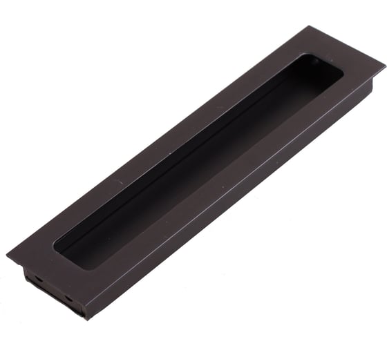 Изображение товара Врезная ручка Стройбат 160 алюминий матовый черный, коробка (250 шт) 418027