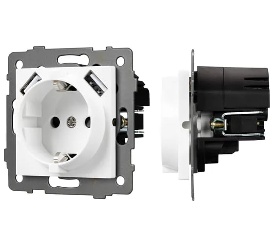 Изображение товара Механизм розетки с быстрой USB зарядкой Arlight SCT-MUAC-PL-WH-V 1шт 0 049822