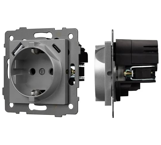 Изображение товара Механизм розетки с USB зарядкой Arlight SCT-MUAC-PL-GR-V 1шт 049831