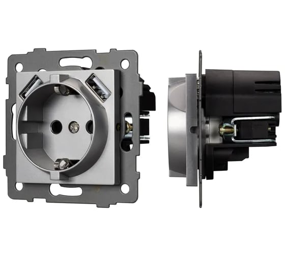 Изображение товара Механизм розетки с USB зарядкой Arlight SCT-MUAA-PL-GR-V 1шт 0 049820