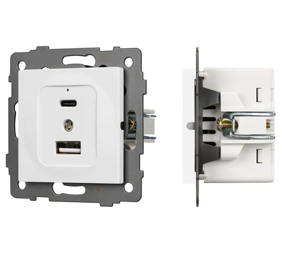 Изображение товара Механизм USB розетки Arlight SCT-MUAC-PL-WH-V 1шт 049839