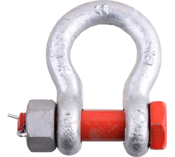 Изображение товара Скоба такелажная омегообразная с болтом и контргайкой Стройбат М12, белый цинк коробка 85 шт. 415954