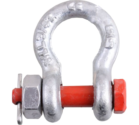 Изображение товара Скоба такелажная омегообразная с болтом и контргайкой Стройбат М 8, белый цинк коробка 300 шт. 415952