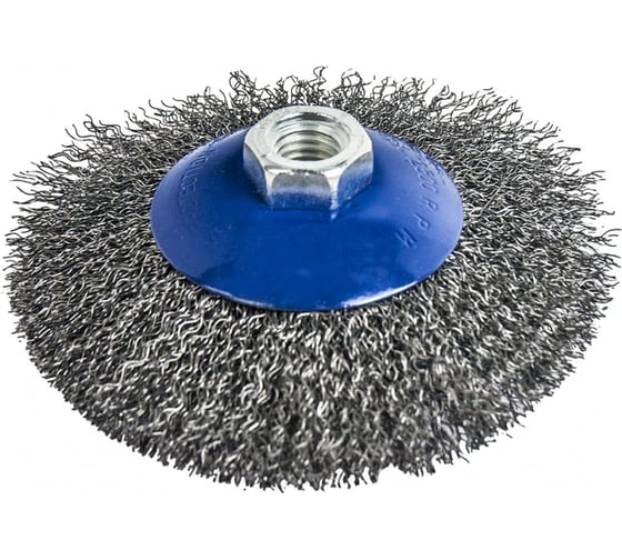 Изображение товара Щетка конусная по металлу Ring ДЛЯ УШМ, гофрированная проволока, 100 мм х М14 249329