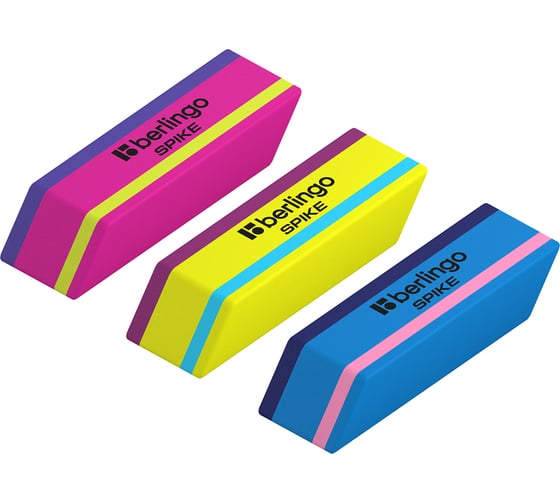 Изображение товара Ластик BERLINGO Spike скошенный, термопластичная резина, 50х18х9 мм BLc_00011