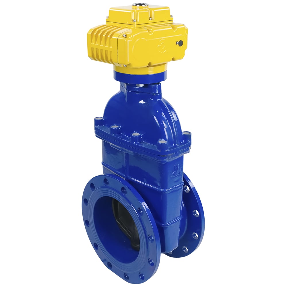 Изображение товара Клиновая задвижка DN.ru 30ч939р GGG50-EPDM-F4-BLUE Ду250 Ру10 электропривод MT-220 220В