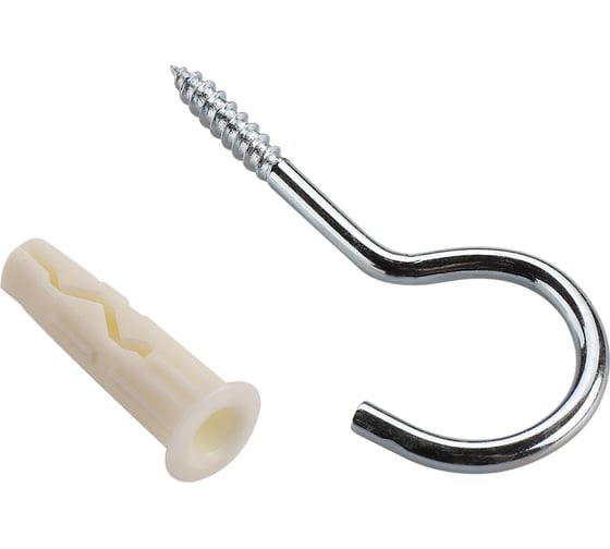 Изображение товара Дюбель ЕВРОПАРТНЕР MULTI 8 + крюк-шуруп d4.1 х L60 ZN, 8 шт. RB2 0156