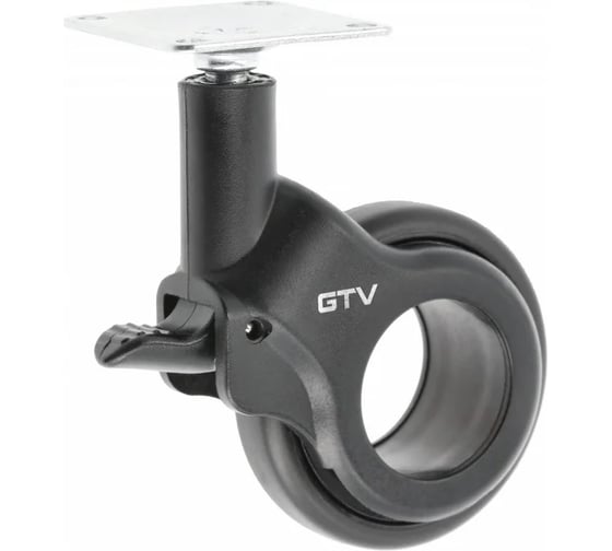 Изображение товара Мебельное колесо GTV STRADA d-60мм, черное, со стопором KM-STRADA-60MM-ZH-20