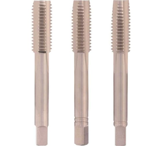 Изображение товара Метчик левый H-Tools М3 шаг 0.5мм, комплект из 3-х шт, DIN352, HSSE, 6h, a=2.7 230030LiEHT