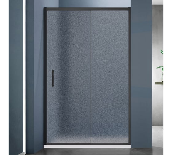 Изображение товара Душевое ограждение SANTREK AQUA Lea- DF-1300-G-Matt Black 1300х1850 прямое стекло Грейп 5мм, профиль Чёрный 332294