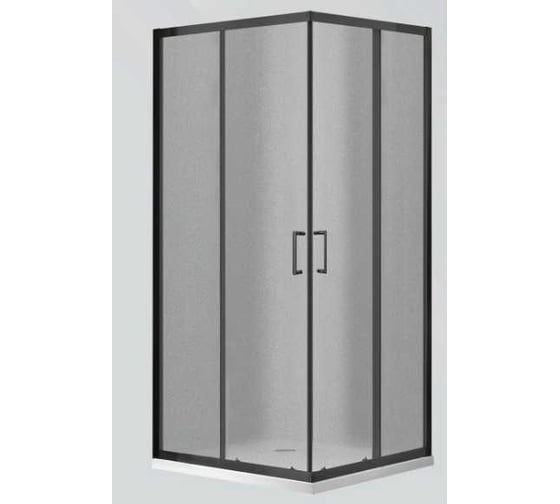 Изображение товара Душевое ограждение SANTREK AQUA Lea-CR-1000-G-Matt Black 1000х1000х1850 Г-обр. стекло грейп 5 мм, профиль чёрный 332300