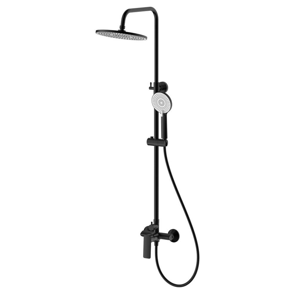 Изображение товара Душевая система Golden Fox 12045-FOX с верхним тропическим душем и ручным душем черный латунь совре