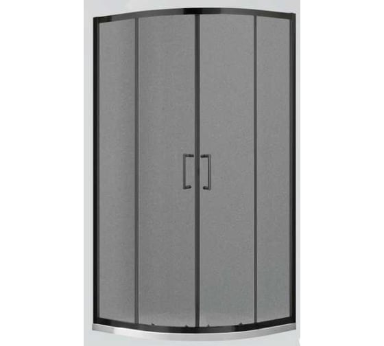 Изображение товара Душевое ограждение SANTREK AQUA Lea-R-1000-G-Matt Black 1000х1000х1850 Радиус стекло Грейп 5 мм, профиль чёрный 332304