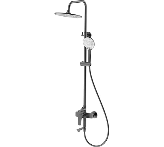 Изображение товара Душевая система 3-х функц. со смесителем Golden Fox тропич.душ, лейка стац. 12345 City латунь, оружейная сталь 12345-FOX