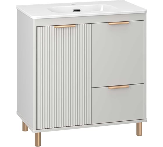 Изображение товара Тумба напольная Brevita RISACCA crema - 80 2 дверцы, 1 ящик, с раковиной УТ000025680