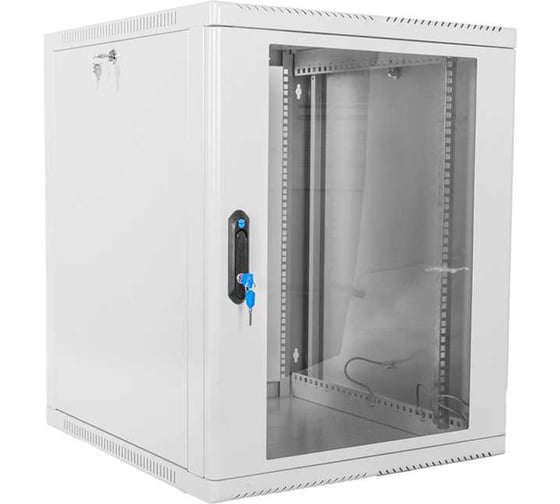 Изображение товара Шкаф телекоммуникационный ЦМО настенный, сварной, 15U, 600х500, съемные стенки, дверь стекло ШРН-15.500