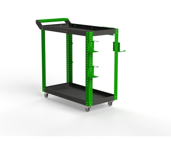 Изображение товара Тележка инструментальная ООО Металекс Тип 1 700x350x800 2-е полки (серо-зеленый) / 118001