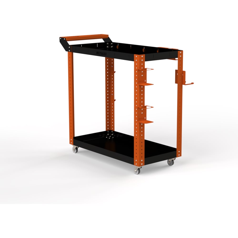 Изображение товара Тележка инструментальная Металекс 900x450x800 2 полки оранжево-черная