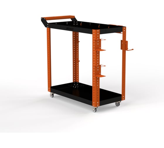 Изображение товара Тележка инструментальная ООО Металекс Тип 1 700x450x800 2-е полки (оранжево-черный) / 118014