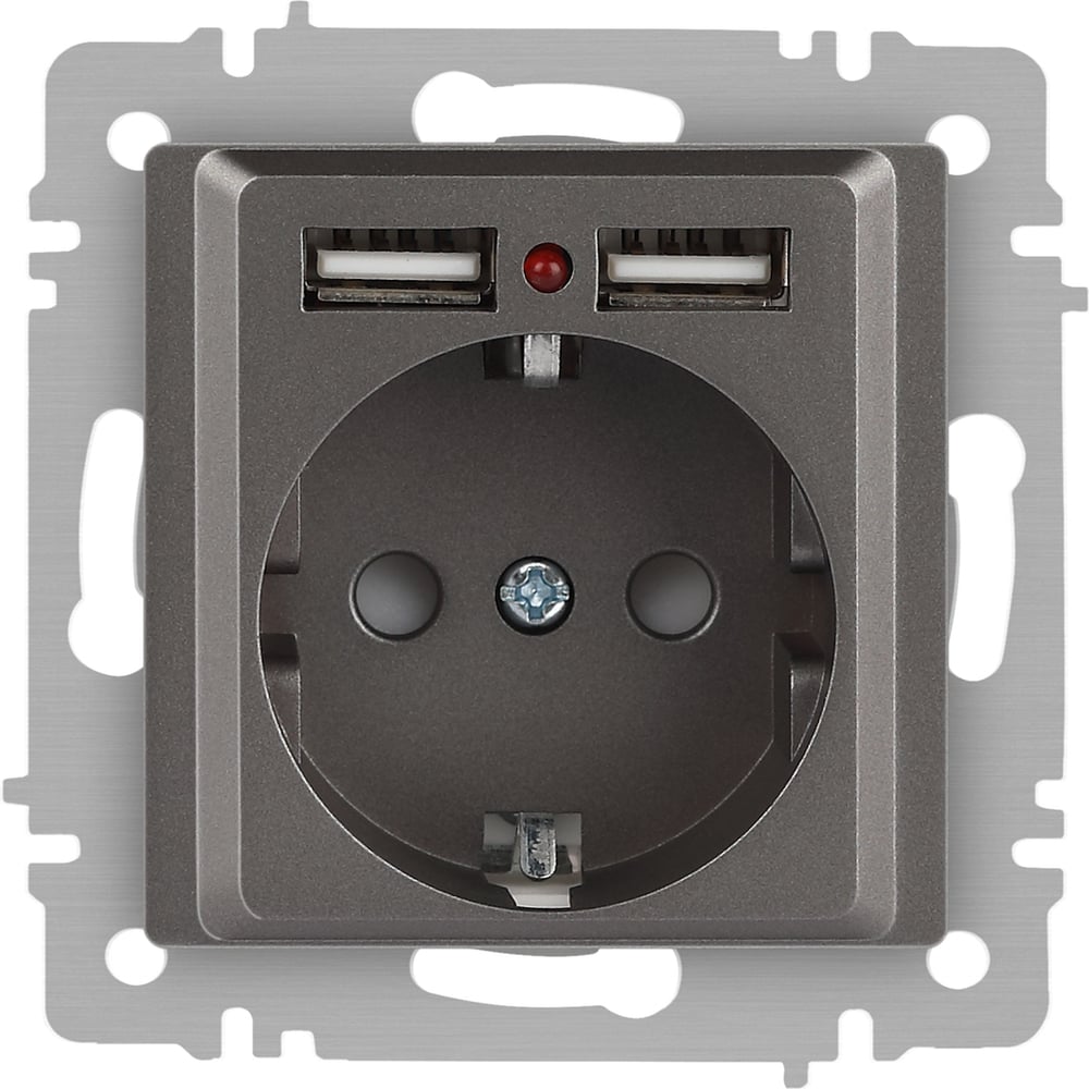 Изображение товара Розетка Intro Accent 6-410-09 PE Schuko со шторками 16А 250В