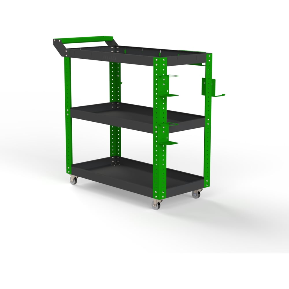 Изображение товара Тележка инструментальная ООО Металекс Тип 1 900x450x800 3 полки (серо-зеленый) / 118040 Изображение товара Тележка инструментальная ООО Металекс Тип 1 900x450x800 3 полки (серо-зеленый) / 118040