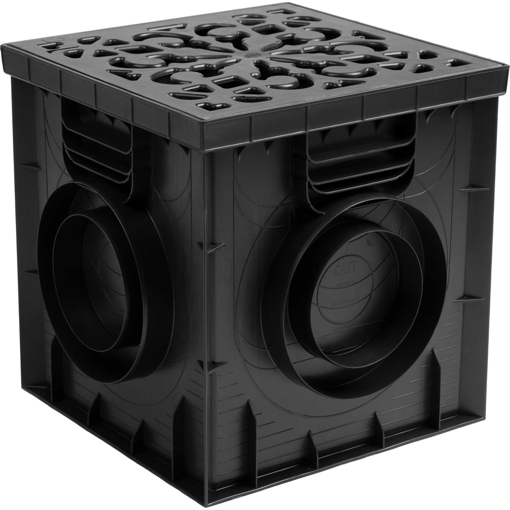 Изображение товара Дождеприемник Ecoteck L пластиковый 300x300 с решеткой черный