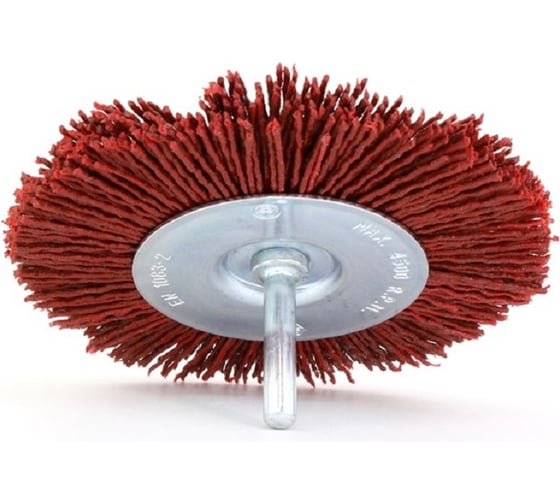 Изображение товара Щетка дисковая OSBORN Д100x10 с хв-м д6, ворс красный полимер абразив P80 код 1-136 600.591-0802
