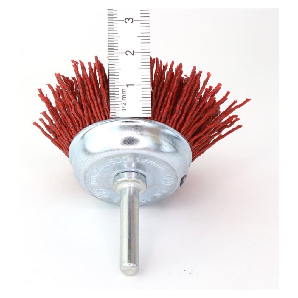 Изображение товара Щетка чашечная OSBORN Д50 с хвостовиком 6 мм, ворс красный полимер абразив P80