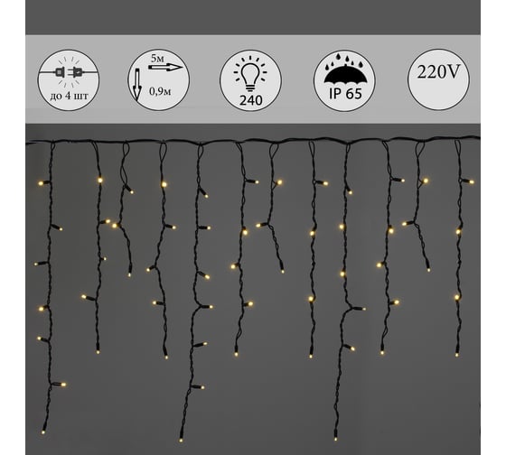 Изображение товара Светодиодная гирлянда Sneha бахрома A-518 WW