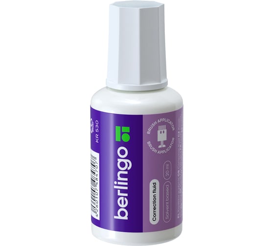 Изображение товара Корректирующая жидкость BERLINGO 20 мл, на химической основе, с кистью KR 530