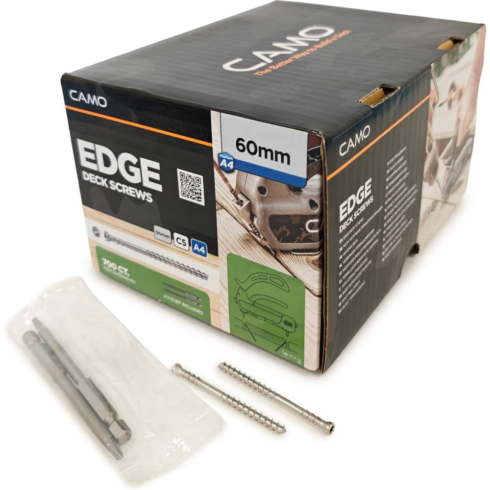 Изображение товара Саморезы по дереву Camo A4 60 мм, 700 шт. - Нержавеющая сталь