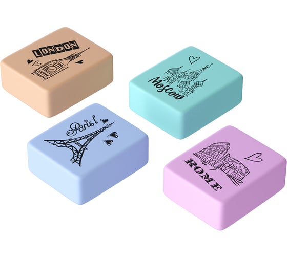 Изображение товара Ластик BERLINGO Capitals прямоугольный, термопластичная резина, ассорти BLc_00460