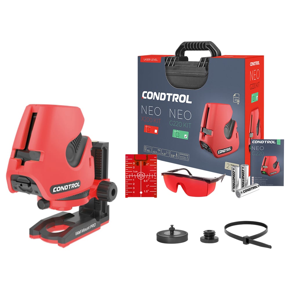 Изображение товара Лазерный нивелир CONDTROL NEO X200 Kit 1-2-400 с дальностью 30м и профессиональным классом