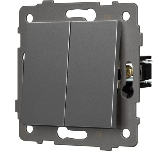 Изображение товара Механизм выключателя двухклавишный проходной Arlight SWT-MKP2-PL-GR-V 1шт 0 049894