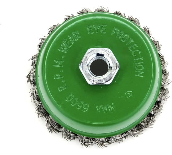 Изображение товара Щетка чашечная жгутовая EuroBrush Д125хM14, ворс нерж сталь 0,50 код 13-082 EB-ASS5