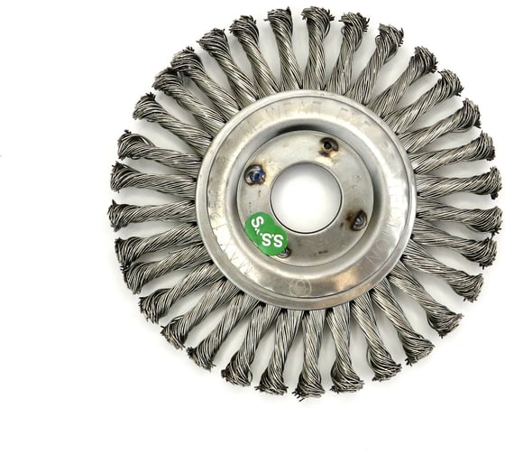 Изображение товара Щетка дисковая жгутовая EuroBrush Д125x6х22,2, ворс нерж сталь 0,50, до 12500 об/мин код 13-093 EB-DS12