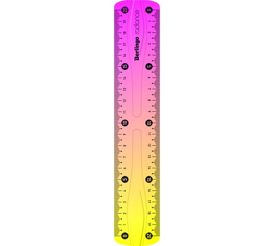 Изображение товара Линейка BERLINGO Radiance 20 см, пластиковая, гибкая, желтый/розовый градиент PR_10320