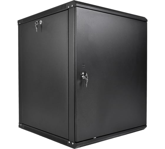 Изображение товара Шкаф ЦМО 19 телеком навесной разборный ЭКОНОМ 12U (600 × 350), съёмные стенки, дверь металл, чёрный ШРН-Э-12.350.1-9005