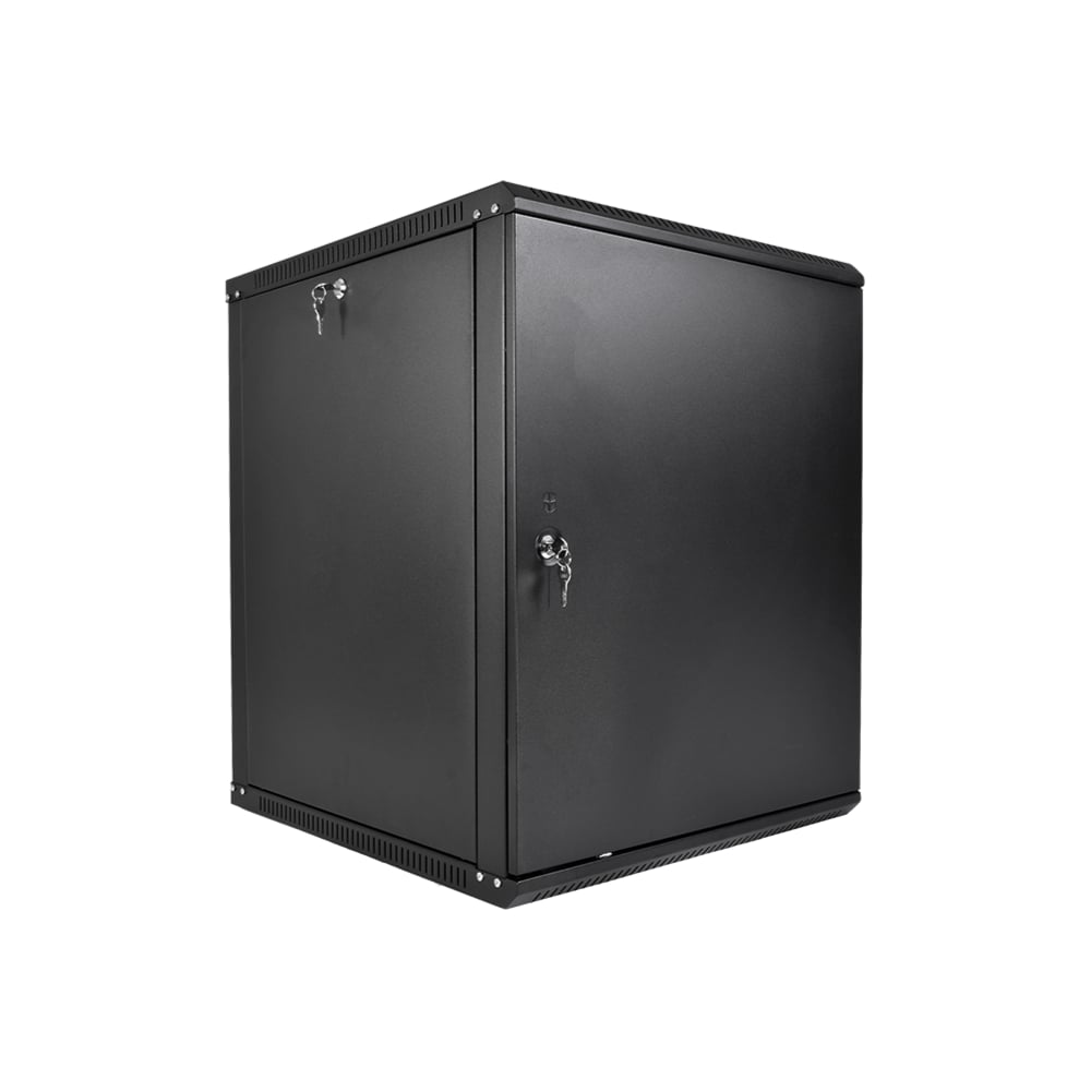 Изображение товара Шкаф ЦМО 19 телеком навесной разборный ЭКОНОМ 15U (600 × 350), съёмные стенки, дверь металл, чёрный ШРН-Э-15.350.1-9005