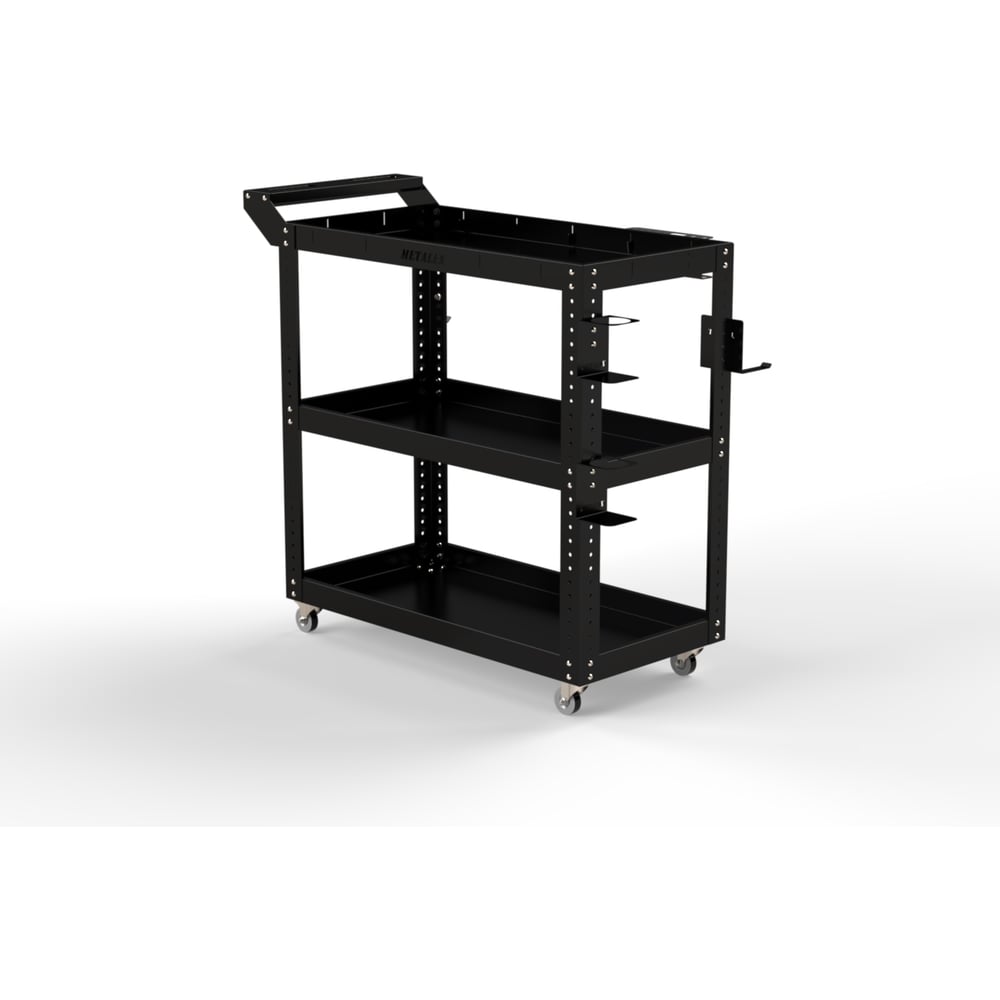 Изображение товара Инструментальная тележка Металекс Тип 1 черная 3 полки
