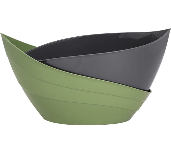 Изображение товара Кашпо bmc КШ9062 Гармония оливковое/антрацит, 14.5 см, 1.5 л 063442