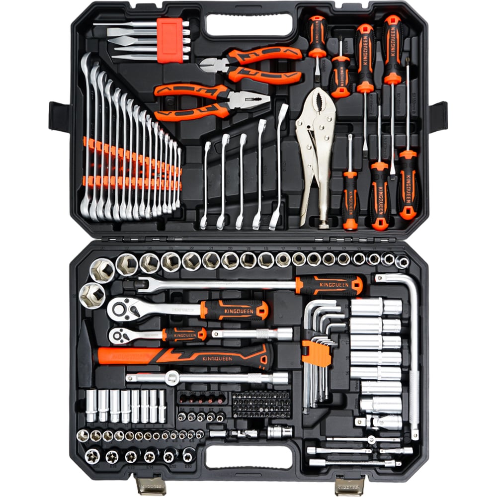 Изображение товара Набор инструментов KINGQUEEN 169 предметов, профессиональный с биты и головками