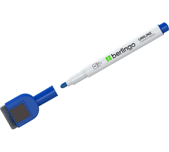 Изображение товара Маркер для белых досок BERLINGO на магните Uniline WB220 синий, пулевидный, 2 мм PM7213